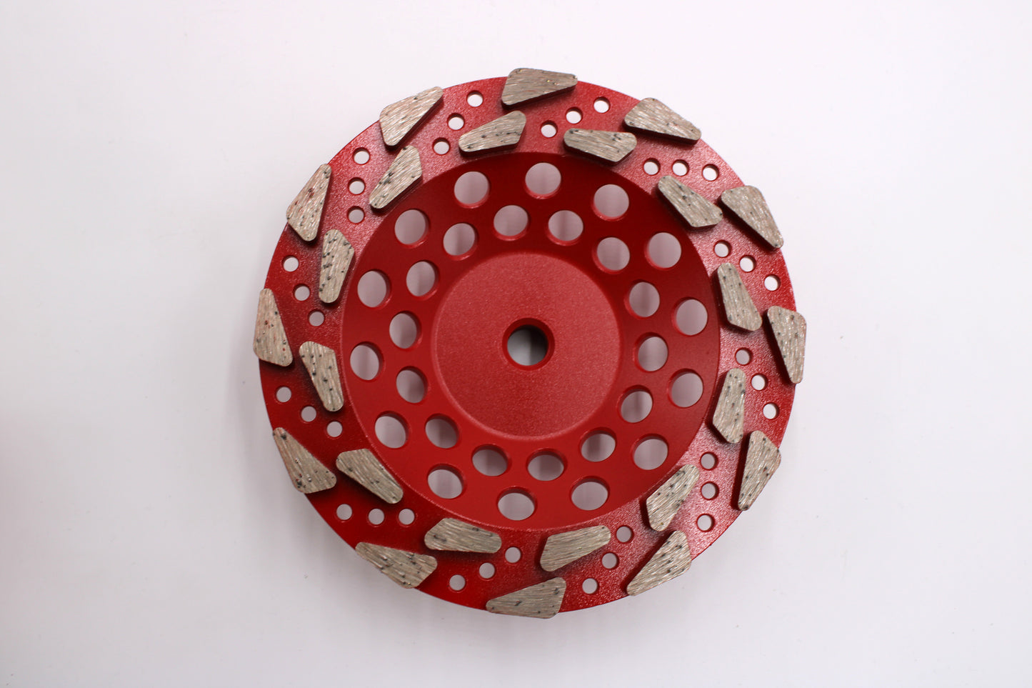 Forte 7" Tear Drop Diamond Cup Wheel – 18/20 Grit, 5/8"-11 (Red)