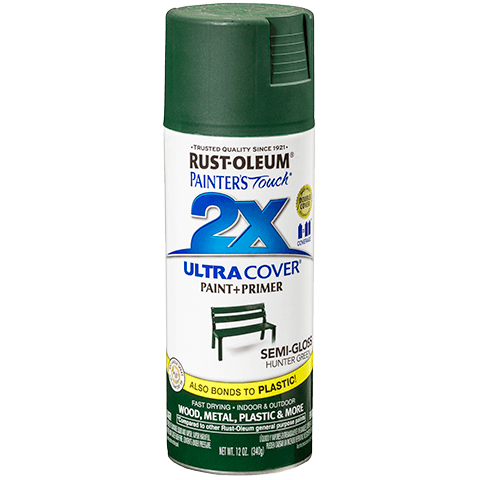 Rust-Oleum Painters Touch 2X Ultra Cover Spray Paint Semi-Gloss Hunter Green