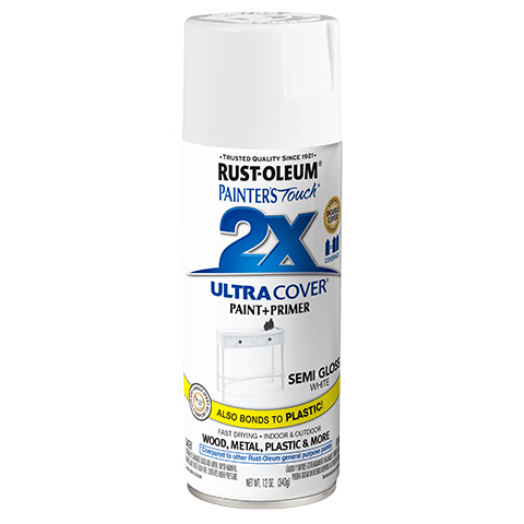 Rust-Oleum Painters Touch 2X Ultra Cover Spray Paint Semi-Gloss White