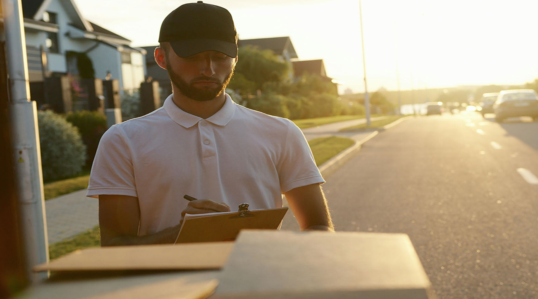 A Man Checking Off Items To Be Sure He Has Everything For His Project