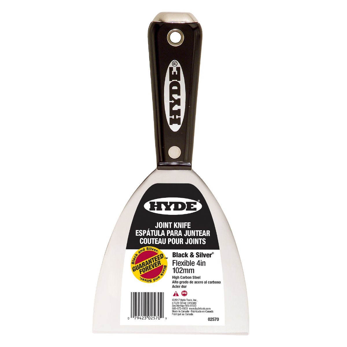 Hyde Flexible Black and Silver Hammer Head Joint Knife 4"