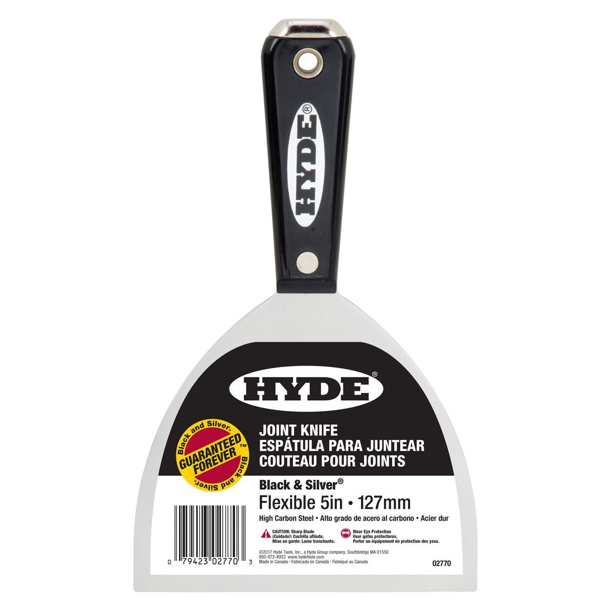 Hyde Flexible Black and Silver Hammer Head Joint Knife 5"